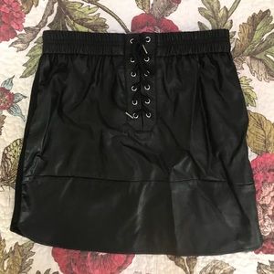 Leather Skirt with Ties